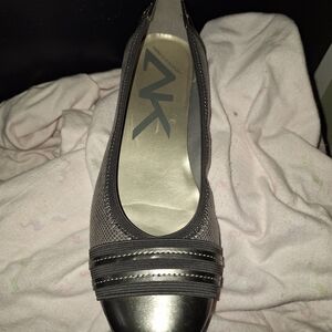 Anne Klein Metallic Silver Flats